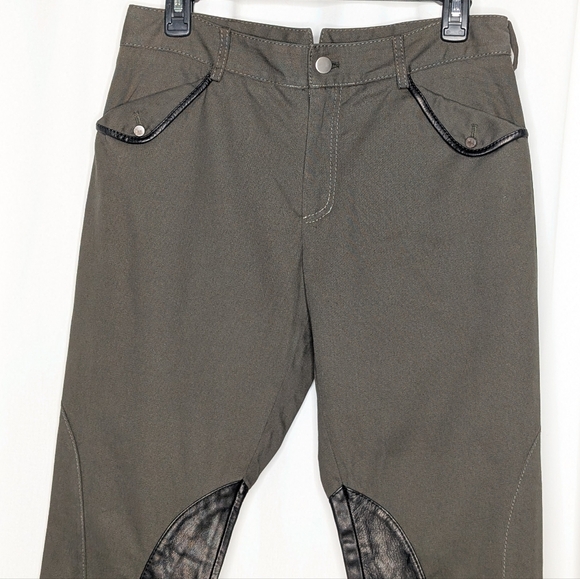 Marissa Webb Green Pants with Leather Knee Patch - Picture 2 of 9